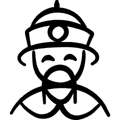 Geometric History Man Chinese King Icon from Freehand Set