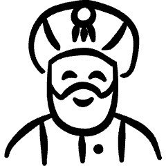 Geometric History Man Middle East Sultan Icon from Freehand Set