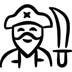 Geometric History Man Pirate 1 Icon from Freehand Set