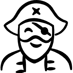 Geometric History Man Pirate Eyepatch Icon from Freehand Set