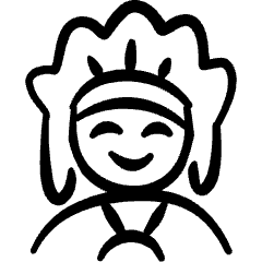 Geometric History Man Red Indian Icon from Freehand Set