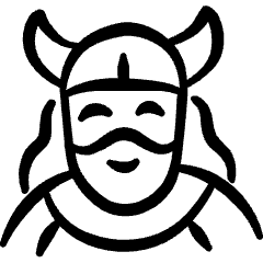 Geometric History Man Viking Icon from Freehand Set