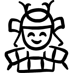 Geometric Religion Man Shogun Icon from Freehand Set