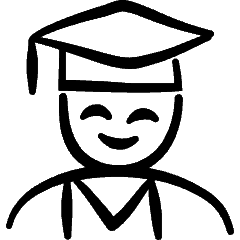 Geometric People Man Graduate Icon from Freehand Set