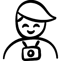 Geometric People Man Photographer Icon from Freehand Set