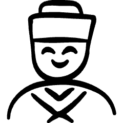 Geometric Crime Man Navy Ship Crew Icon from Freehand Set