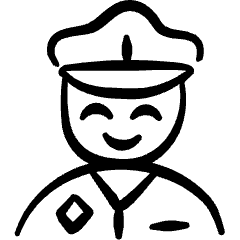 Geometric Police Man Icon from Freehand Set