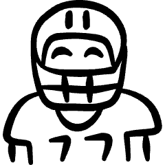 Geometric Professions Man American Football Icon from Freehand Set