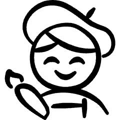 Geometric Professions Man Artist Icon from Freehand Set