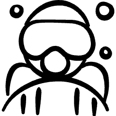 Geometric Professions Man Diver Icon from Freehand Set