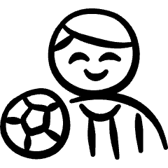 Geometric Professions Man Football Player Icon from Freehand Set