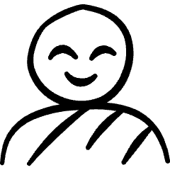 Geometric Religion Man Mahayana Monk 2 Icon from Freehand Set