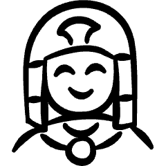 Geometric History Woman Egyptian Queen Icon from Freehand Set