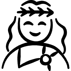 Geometric History Woman Greek Icon from Freehand Set