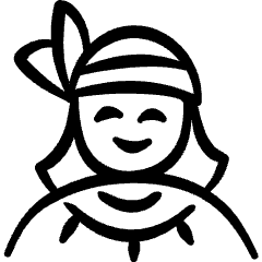 Geometric History Woman Red Indian Icon from Freehand Set