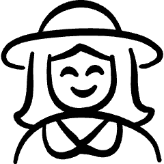 Geometric Old People Woman Icon from Freehand Set