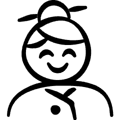 Geometric Old People Woman Japanese Icon from Freehand Set