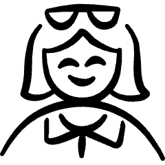 Geometric People Woman Glasses Icon from Freehand Set