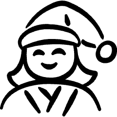 Geometric People Woman Pajamas Icon from Freehand Set