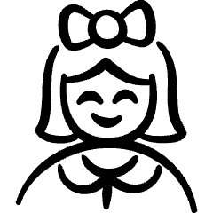 Geometric People Woman Ribbon Icon from Freehand Set