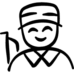 Geometric Army Woman Soldier Icon from Freehand Set