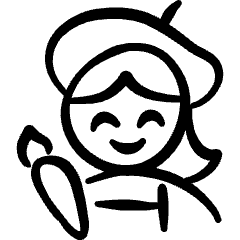 Geometric Professions Woman Artist 1 Icon from Freehand Set