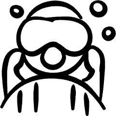 Geometric Professions Woman Scuba Diver Icon from Freehand Set