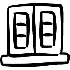 Architecture Door Double Icon from Freehand Set