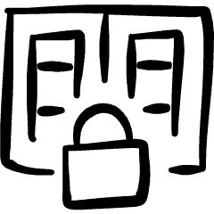 Architecture Door Double Lock Icon from Freehand Set