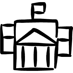 Building Flag Icon from Freehand Set