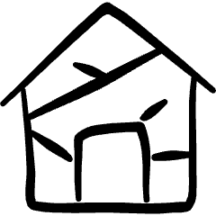 Building Poverty Housing Icon from Freehand Set