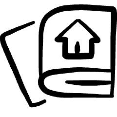 Construction Paper Home Icon from Freehand Set