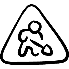 Construction Worker Sign Icon from Freehand Set