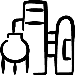 Factory Building Chemical Mixer Icon from Freehand Set