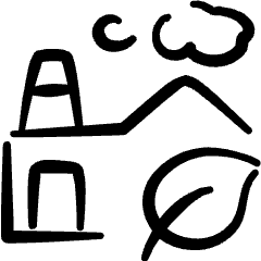 Factory Building Eco 1 Icon from Freehand Set