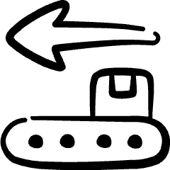 Factory Manufacturing Line Arrow Left Icon from Freehand Set