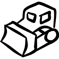 Heavy Equipment Bulldozer Icon from Freehand Set