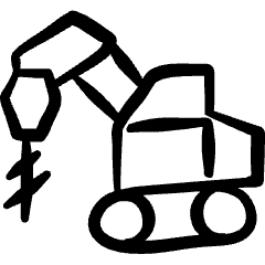 Heavy Equipment Driller Truck Icon from Freehand Set