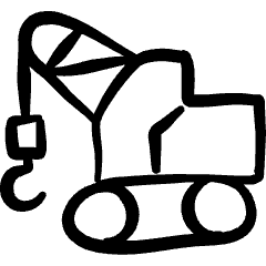 Heavy Equipment Hook Truck Icon from Freehand Set