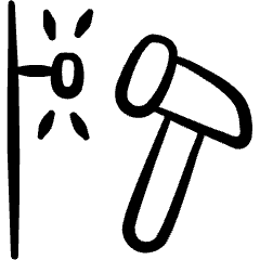 House Improvement Renovation Hammer Nail Icon from Freehand Set