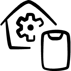 House Improvement Renovation Online Service Icon from Freehand Set