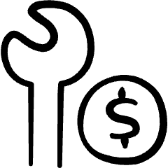 House Improvement Renovation Service Cost Icon from Freehand Set