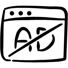 Advertising Ad Remove Browser Icon from Freehand Set