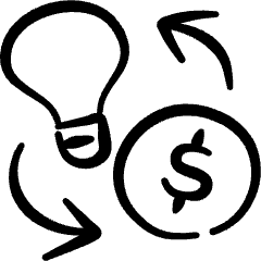 Advertising Money Idea Icon from Freehand Set