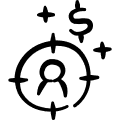 Advertising Target Audience Profit Icon from Freehand Set