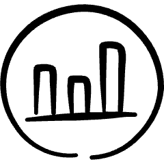 Analytics Graph Bar Circle Icon from Freehand Set