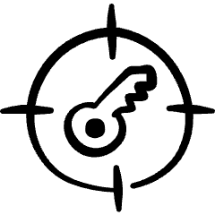 Business Coaching Key Target Icon from Freehand Set