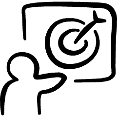Business Coaching Target Explain Icon from Freehand Set
