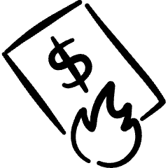 Business Metaphor Burn Money 1 Icon from Freehand Set