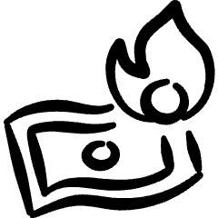 Business Metaphor Burn Money Icon from Freehand Set